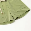 【OUWEY 歐薇】夏日約會剪接大口袋顯瘦A字短褲(淺綠色；S-L；3232086012)