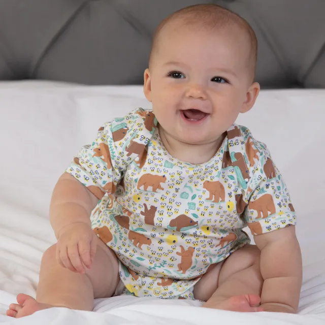 【Piccalilly】英國皮卡儷儷有機棉嬰幼兒連身衣2件組(熊寶寶)