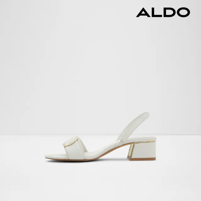 【ALDO】LUCILDA-優雅金飾涼跟鞋-女(白色)