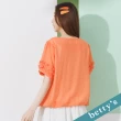 【betty’s 貝蒂思】袖口荷葉繡花圓領上衣(橘色)
