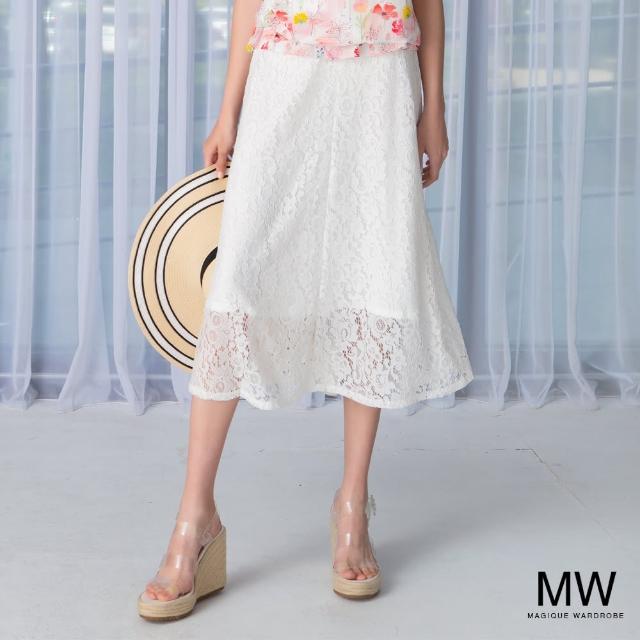 【MAGIQUE WARDROBE】滿版蕾絲長裙(2色)