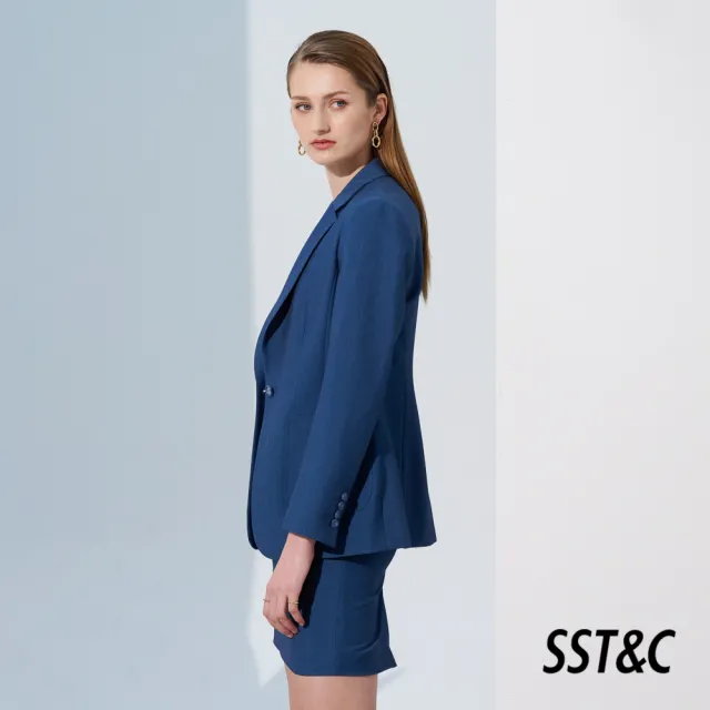 【SST&C 最後65折】水藍色方領西裝外套7162304004