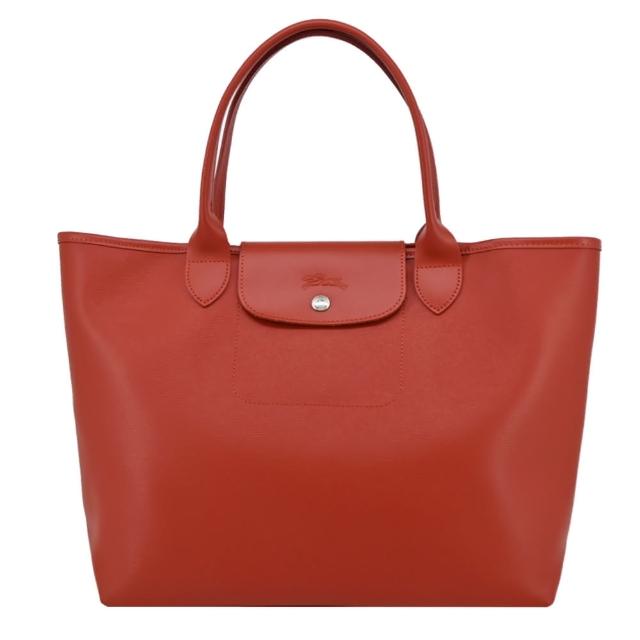 【LONGCHAMP】LE PLIAGE CITY系列PVC帆布托特包(赤褐)