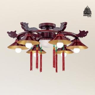 【必登堡】龍濤吸頂燈 B574163(和室燈/神明廳宮燈/古典/復古/藝術/LED/古代宮廷風)