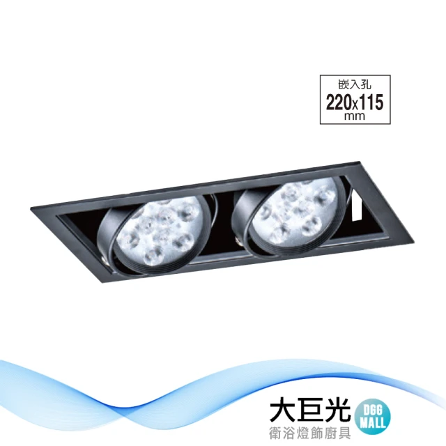 大巨光 LED 12Wx2 崁燈-組合式-LED 崁孔22*11.5cm(LW-11-5207)