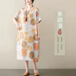 【小衣衫童裝】YP-8360-大圓點素雅寬鬆大尺碼短袖洋裝(1120415)