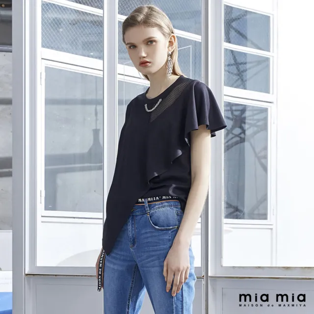 【mia mia】不對稱造型鍊T恤