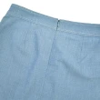 【ILEY 伊蕾】簡約仿牛仔車線蓋袋口袋A字裙(藍色；M-XL；1231082009)