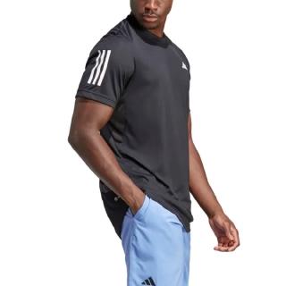 【adidas 愛迪達】Club 3str Tee 男 短袖 上衣 亞洲版 運動 網球 透氣 吸濕 排汗 黑白(HS3262)