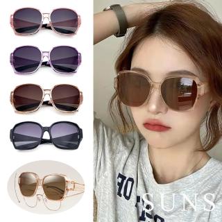 【SUNS】時尚韓版ins大框偏光墨鏡/套鏡 防滑鏡腳 四色任選 抗UV400(防眩光/遮陽/眼鏡族首選)