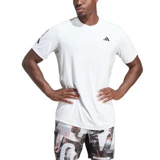 【adidas 愛迪達】Club 3str Tee 男 短袖 上衣 亞洲版 運動 網球 透氣 吸濕 排汗 白黑(HS3261)