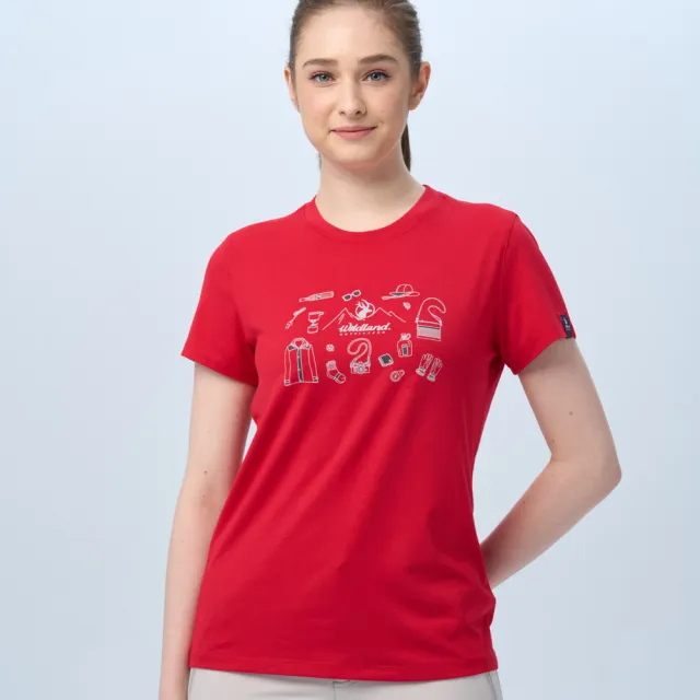 【Wildland 荒野】女山野古徑機能排汗T恤(波爾多紅)