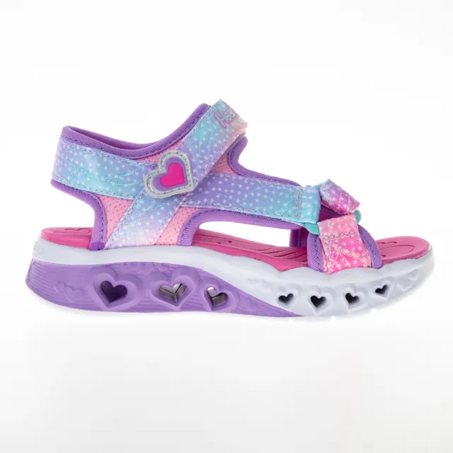 【SKECHERS】女童 涼鞋 拖鞋系列 閃燈鞋 FLUTTER HEARTS SANDAL(303105LPKMT)