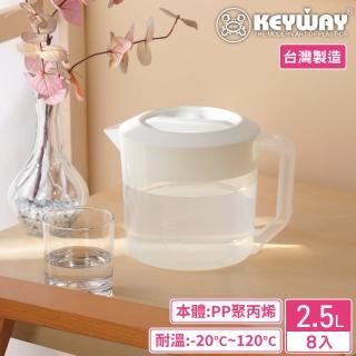 【KEYWAY 聯府】中PP手把冷水壺2500ml-8入(MIT臺灣製造)