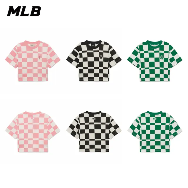 【MLB】短版T恤 Checkerboard系列 費城人/紅襪/洋基隊(3FTSO0333-三色任選)