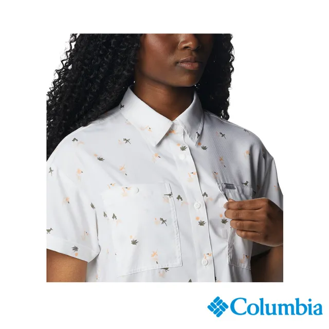 【Columbia 哥倫比亞 官方旗艦】女款-Silver Ridge Utility超防曬UPF50快排短袖襯衫-白色(UAR09080WT/202