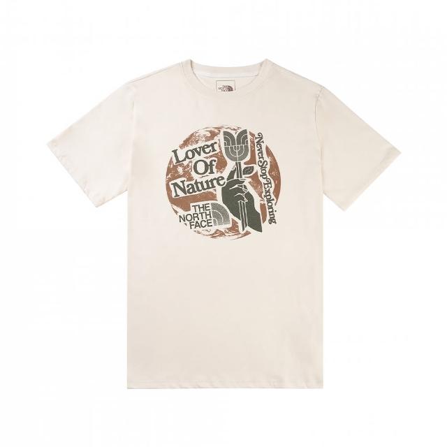 【The North Face】北臉 上衣 男款 短袖上衣 運動 M S/S EARTH DAY TEE 米白 NF0A812DICP