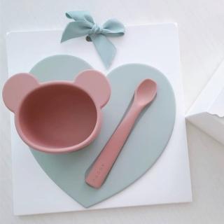 【韓國ROCOU】副食品餐墊(愛心版/矽膠食品墊/餐盤/兒童餐具/學習餐具)
