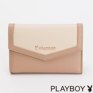 【PLAYBOY】翻蓋短夾 Charisma系列(米色)