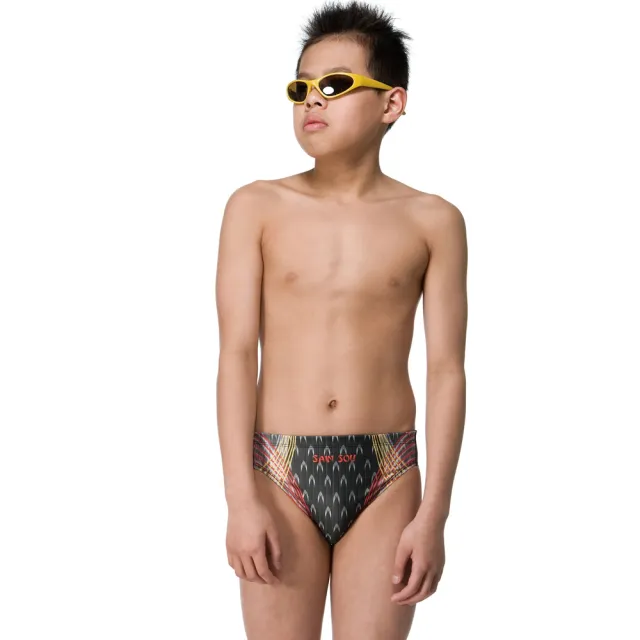 【SAIN SON】競賽/泳隊/訓練兒童三角泳褲(加贈矽膠泳帽S336)