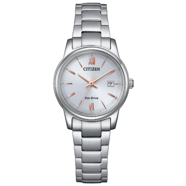 【CITIZEN 星辰】光動能 都市簡約風時尚女錶-銀/27.5mm 母親節限定(EW2318-73A)