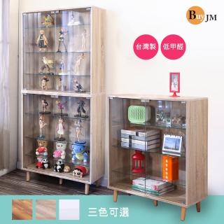 【BuyJM】MIT加深40公分低甲醛實木腳四層玻璃收納櫃(展示櫃/GK公仔櫃 書櫃 模型櫃)