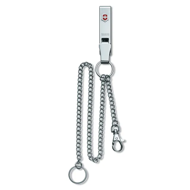 【VICTORINOX 瑞士維氏】不鏽鋼長短鍊鑰匙圈