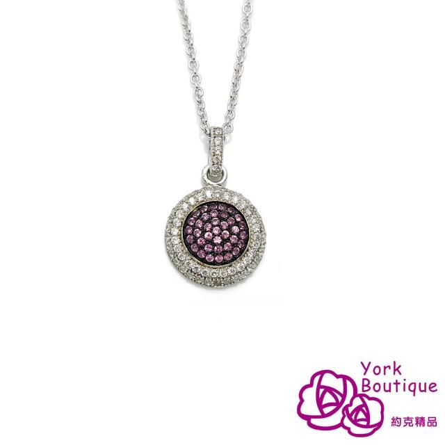 【約克精品】滿紅歡喜方晶鋯石包銠金項鍊