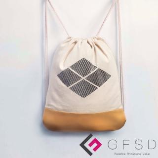 【GFSD璀璨水鑽精品】武田信玄-礦黑(戰國武將家徽抽繩束口後背包)