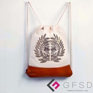 【GFSD璀璨水鑽精品】伊達政宗-金鑽(戰國武將家徽抽繩束口後背包)