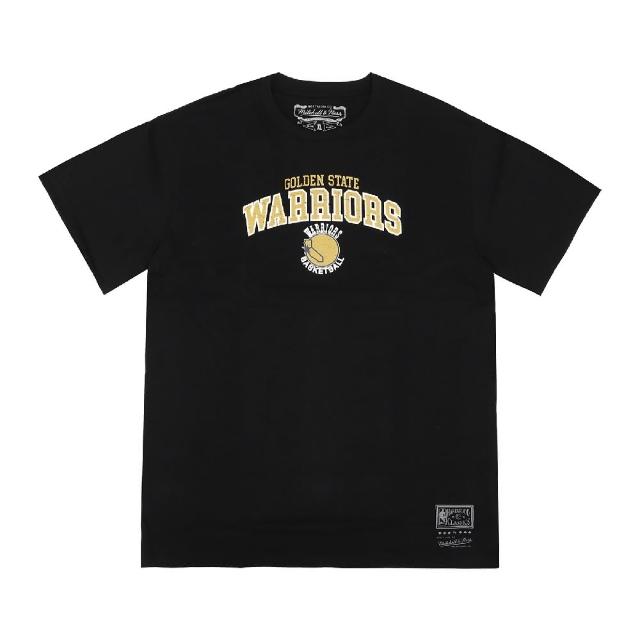 【M&N】Mitchell & Ness 短袖 Warriors 短T 黑 黃 NBA 復古 金洲勇士(MNTS015GSWB)