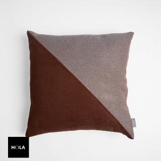 【HOLA】雙色對角拼接抱枕60X60CM-磚瓦紅