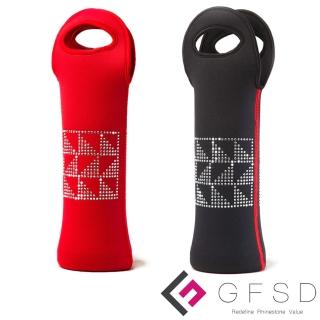 【GFSD璀璨水鑽精品】幾何格紋(奧地利水鑽酒袋l保溫隔熱袋)
