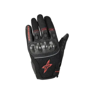 【EXUSTAR】E-MG226 機車夏季防摔觸控手套(黑灰/黑紅)