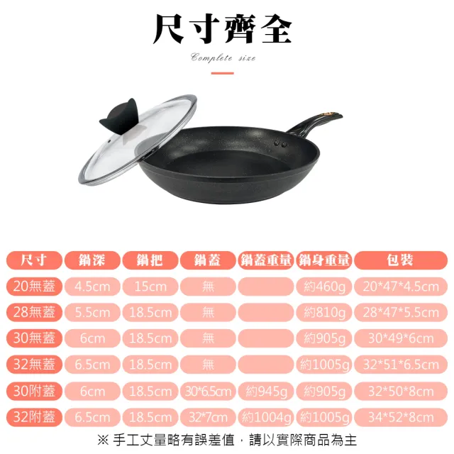 【CLARE 可蕾爾】典鑽鑄造不沾平底鍋28cm無蓋 台灣製造(台灣製造)