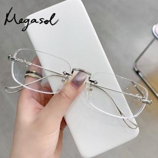 【MEGASOL】SL系列超輕無框藍光眼鏡(文青輕盈款SL-20201)