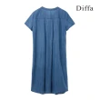 【Diffa】牛仔刷色短袖連身洋裝-女