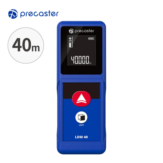 【Precaster】40M迷你手持雷射測距儀 LDM40(台灣製/紅外線測量/雷射尺/電子尺/量距機/裝潢建築工程)