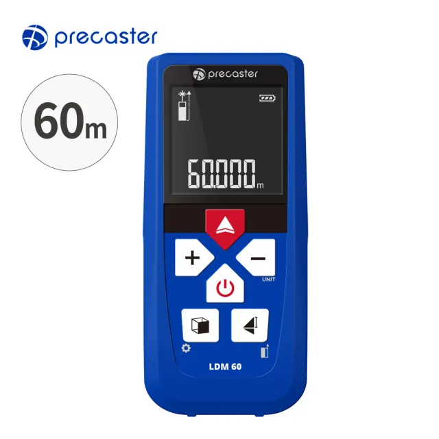 Precaster】60M手持雷射測距儀LDM60(台灣製/紅外線測量/雷射尺/電子尺