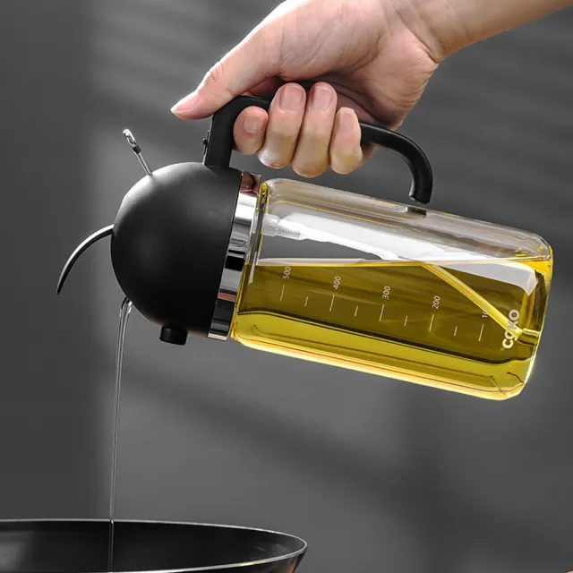 【PUSH!】廚房用品兩用油壺2入倒油壺噴油瓶廚房工具(二合一倒噴油壺2入組顏色隨機D307-3)