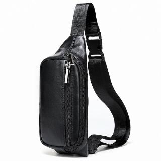 【米蘭精品】現貨+預購 真皮胸揹包胸包真皮革側揹包隨身男包包(戶外男士斜背防水腰包74es5)