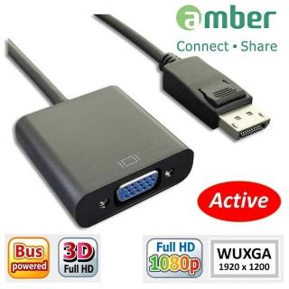 【amber】Displayport（DP）轉 VGA 訊號轉換(DP to VGA 主動式新版晶片)