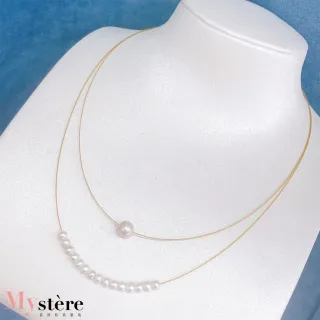 【my stere 我的時尚秘境】現貨商品-韓式精緻珠寶鋼絲珍珠鎖骨鍊/項鍊(珍珠  彈簧扣  清新