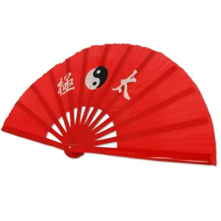 【輝武】武術用品-全竹骨易開合-紅骨紅太極功夫扇(35CM長-2把)