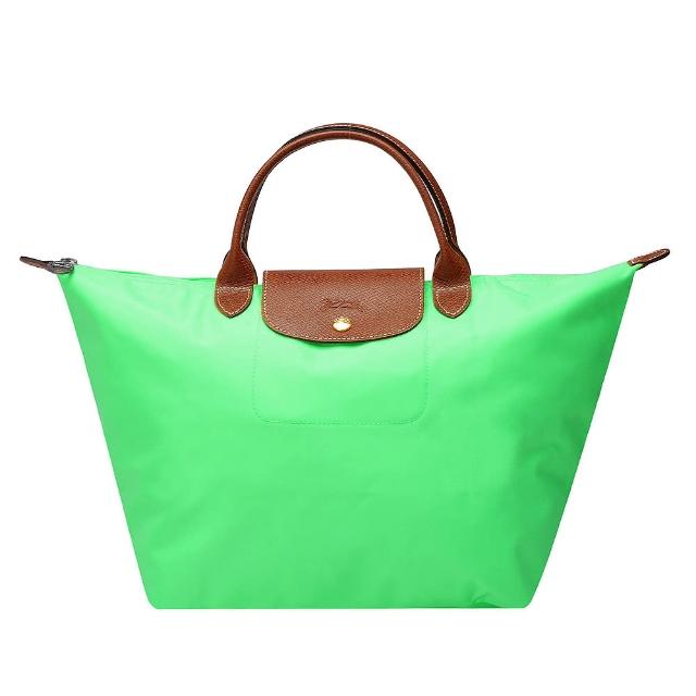 【LONGCHAMP】新色上市短把尼龍水餃包(中-森林綠1623089-590)