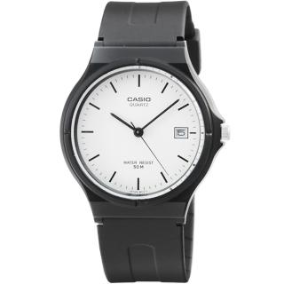 【CASIO】卡西歐薄型日誌石英錶-白(MW-59-7E 臺灣公司貨全配盒裝)