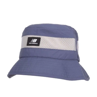 【NEW BALANCE】透氣漁夫帽-防曬 遮陽 休閒 帽子 NB 靛藍灰黑(LAH21101VTI)