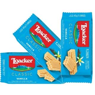 【Loacker 萊佳哈斯】萊佳單片香草哈斯餅 45g*3入