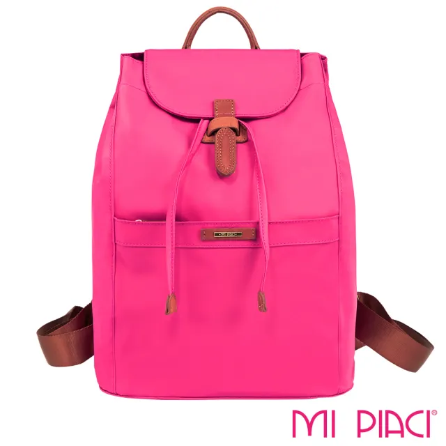 【MI PIACI】Pico系列-輕量防潑水抽繩後背包(桃紅色系-1890142)