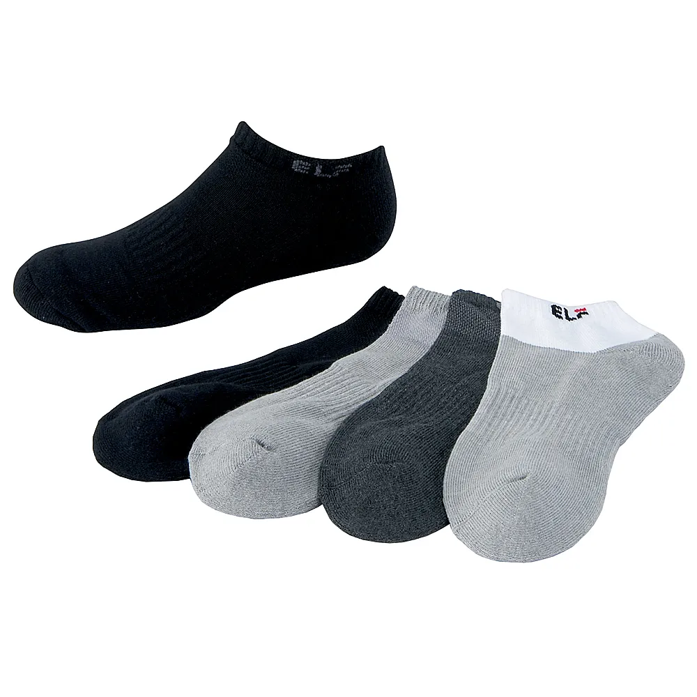 【三合豐 ELF】6雙組 竹炭除臭健康氣墊運動船襪(MIT除臭襪 黑色、淺灰色、白/灰底色)